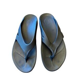 OOFOS OOriginal Recovery Flip Flops Unisex Black Thong Sandals Size 12